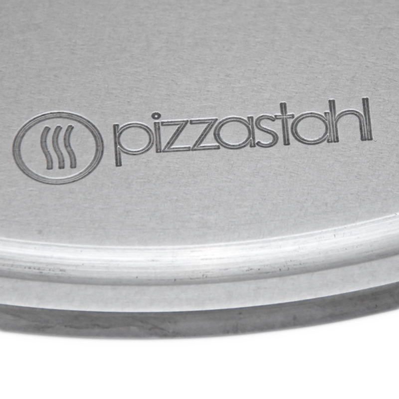 GOURMETRICS Pizzastahl rund (32cm, 8mm) mit Fettrinne – Bild 4
