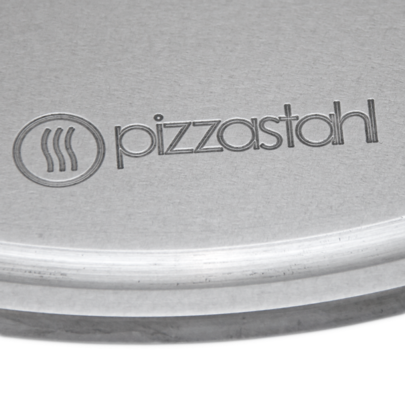GOURMETRICS Pizzastahl rund (32cm, 8mm) mit Fettrinne – Bild 4