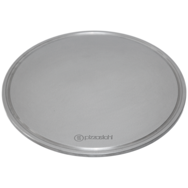 GOURMETRICS Pizzastahl rund (32cm, 8mm) mit Fettrinne